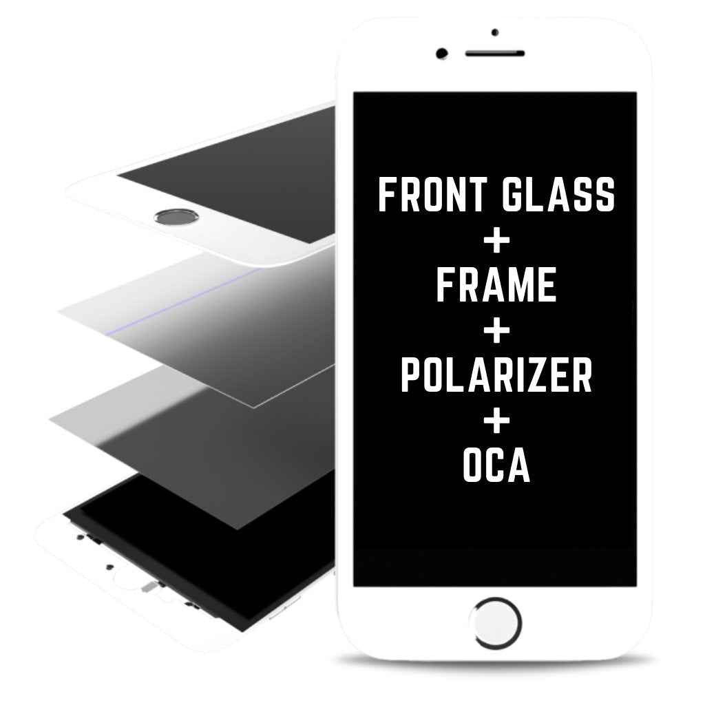 Front Glass with OCA + Polarizer + Frame for iPhone 6 Plus (White) - iRefurb-Australia
